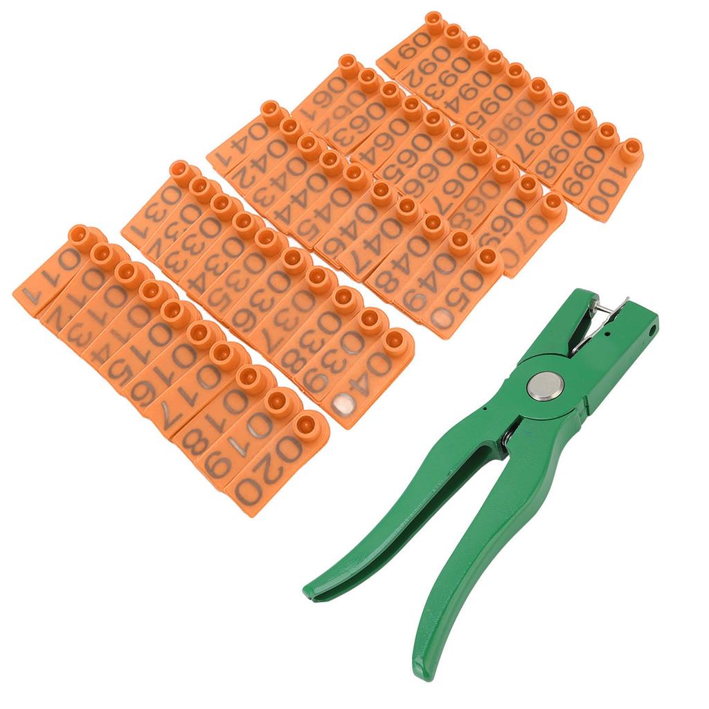 Ear Tagging Clamp Ergonomic Animal Ear Tagging Pliers with Ear Tag for Pigs Goats Sheep Calves