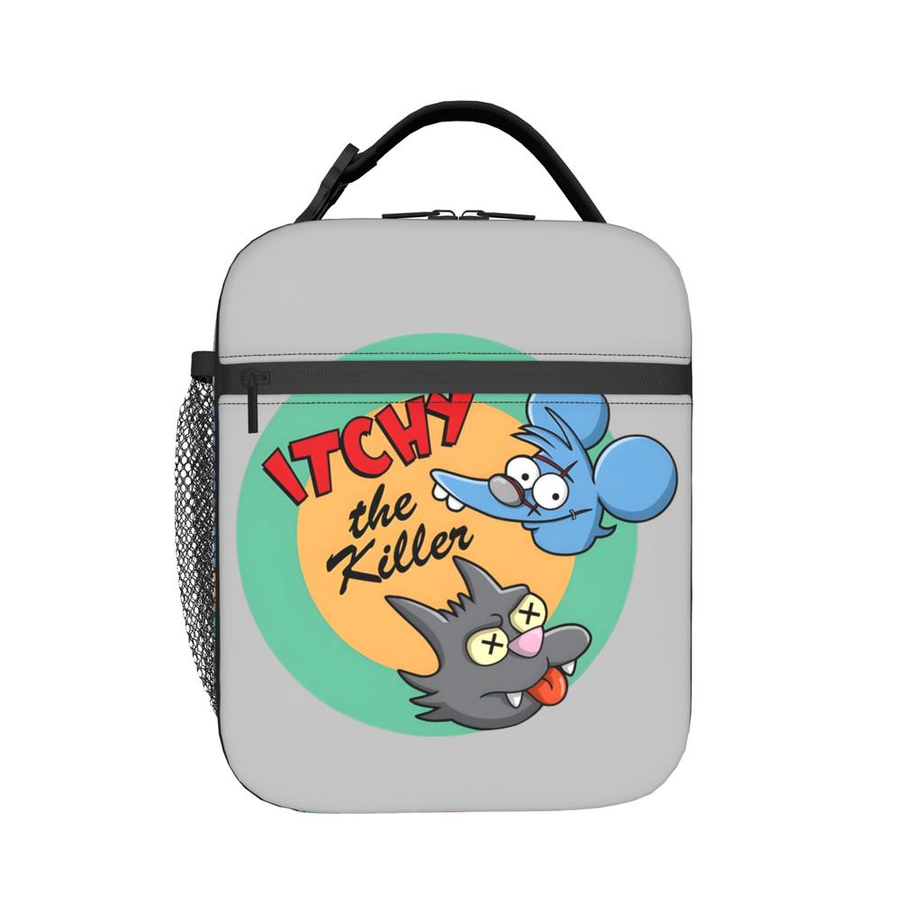 Itchy and Scratchy Lunch Bag For Women Lunch Box Fashion Outdoor Picnic Cooler Bag Portable Zipper Oxford Thermal Lunch Bags