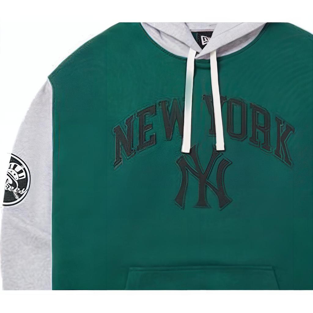 New Era FW23 MLB New York Yankees Embroidered Color Block Pullover Hoodie Vintage Unisex hoodies Dark-Green 14112295