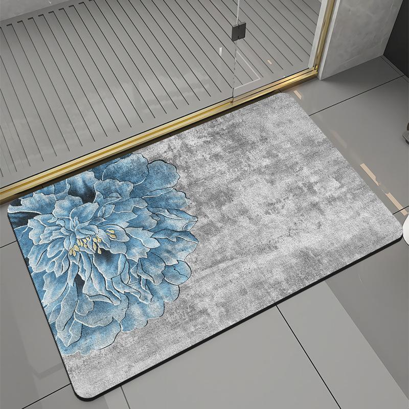 Bathroom Mats Front Door Mats Kitchen Mats Diatomite Mud Non-Slip Shower Rugs Quick Dry Machine Washable
