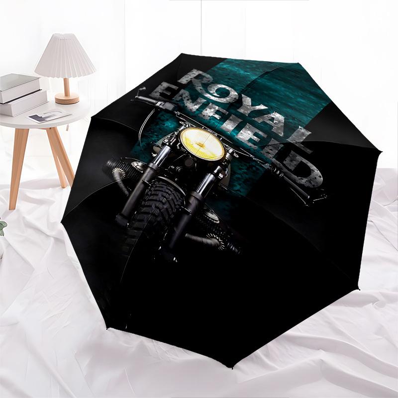 Motorcycle Themed Automatic Opening and Closing Umbrella, Brightly Colored 8-rib Portable Umbrella, Suitable for Men and Women, A Perfect Gi