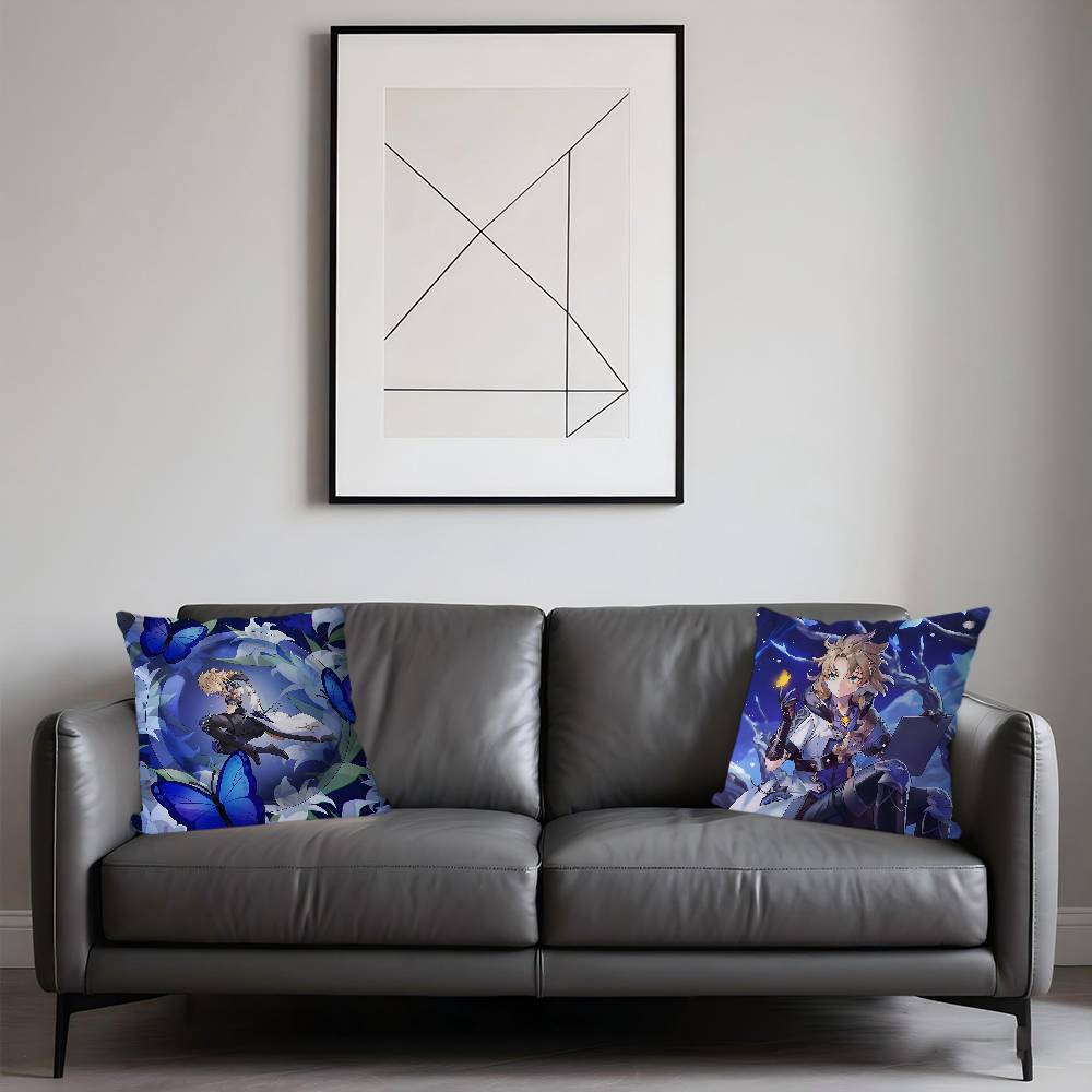 Genshin Albedo Pillow Cushion Cover Pillowcase Living Room Sofa Home Decor Customized