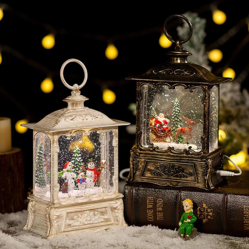DurableChristmas Decorations Crystal Ball Music Box Ornaments Christmas Holiday Lights Crystal Lights Gifts
