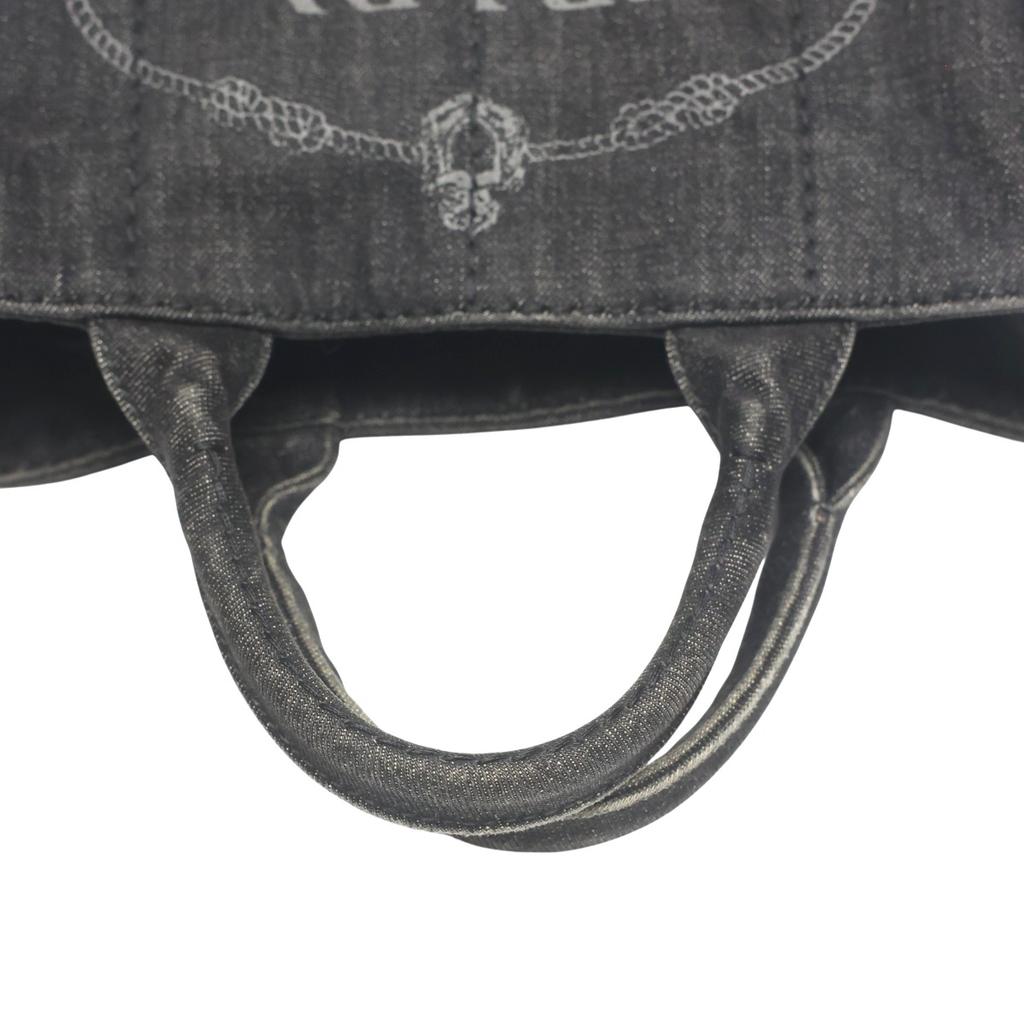 PRADA denim Canapa Tote Bag denim black Women B2439G Used
