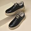 Fashion Handmade Men's Flats Lace-Up Mens Stylish Sneakers High Quality Men Casual Shoes Genuine Leather Non-Slip Walking Footwear Men