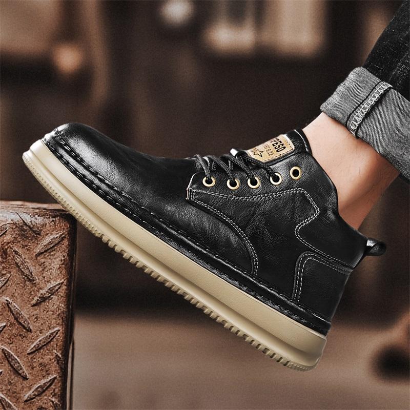 Meeste nahast saapad käsitsi valmistatud välissaapad meeste pahkluusaapad vabaajajalatsid töösaapad