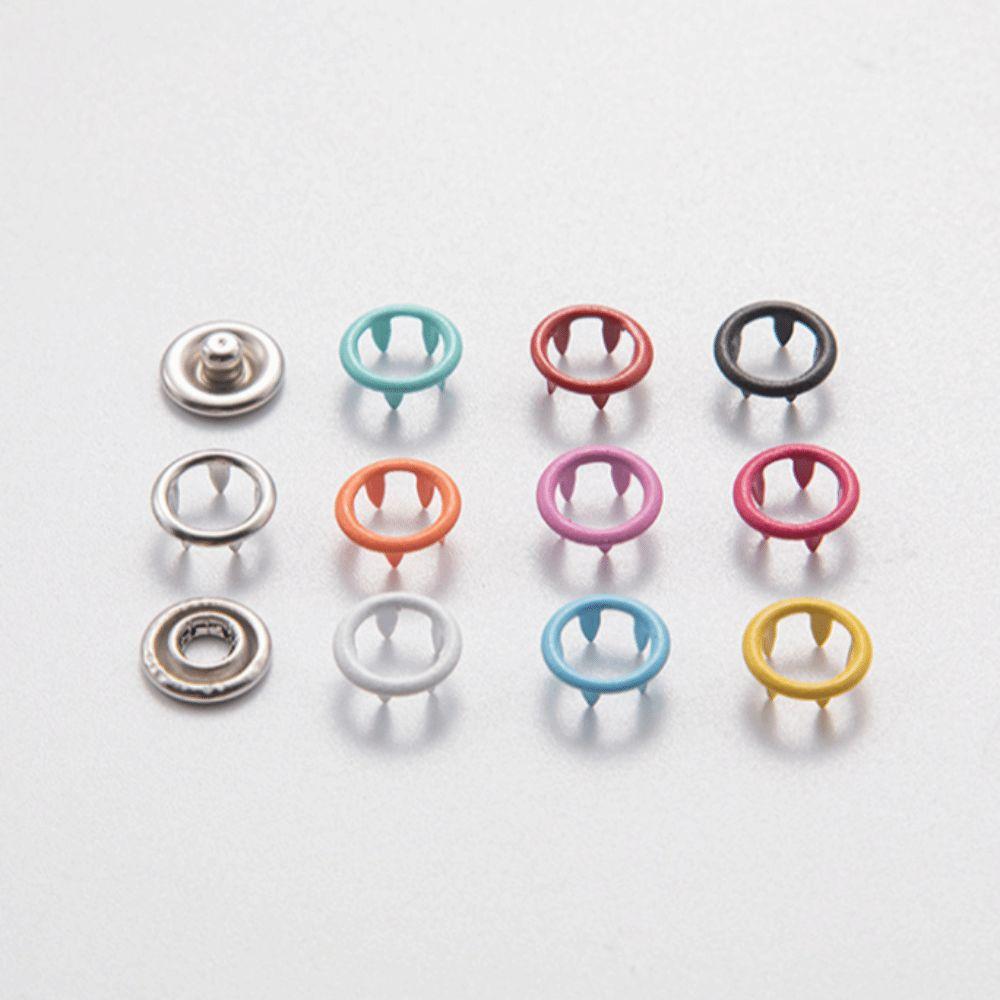 50/100Sets DIY Craft Five Claw Buckle Clamp Set 9.5mm Snaps Buttons Colorful Snap Fastener Kit Hand-pressed Invisible