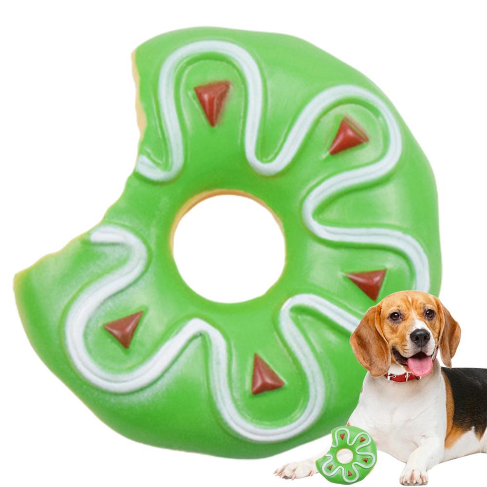 Durable Dog Squeak Chew Toys Donuts Ice Cream Burger Style Floatable On Water Training Outdoor Simulation Pet Chewer Toy