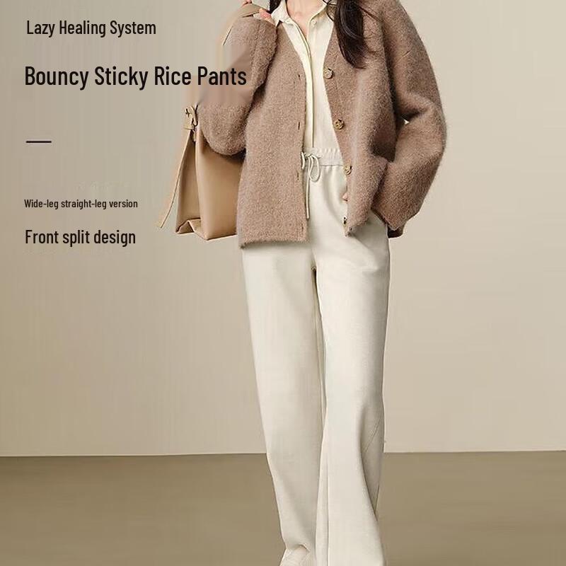 Jozze Anneaux Women's Cozy Wool Blend Straight-Leg Pants