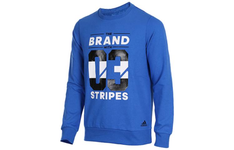 Adidas Sweatshirts Men s Blue Crew Neck Moderate Regular AZ8351 S