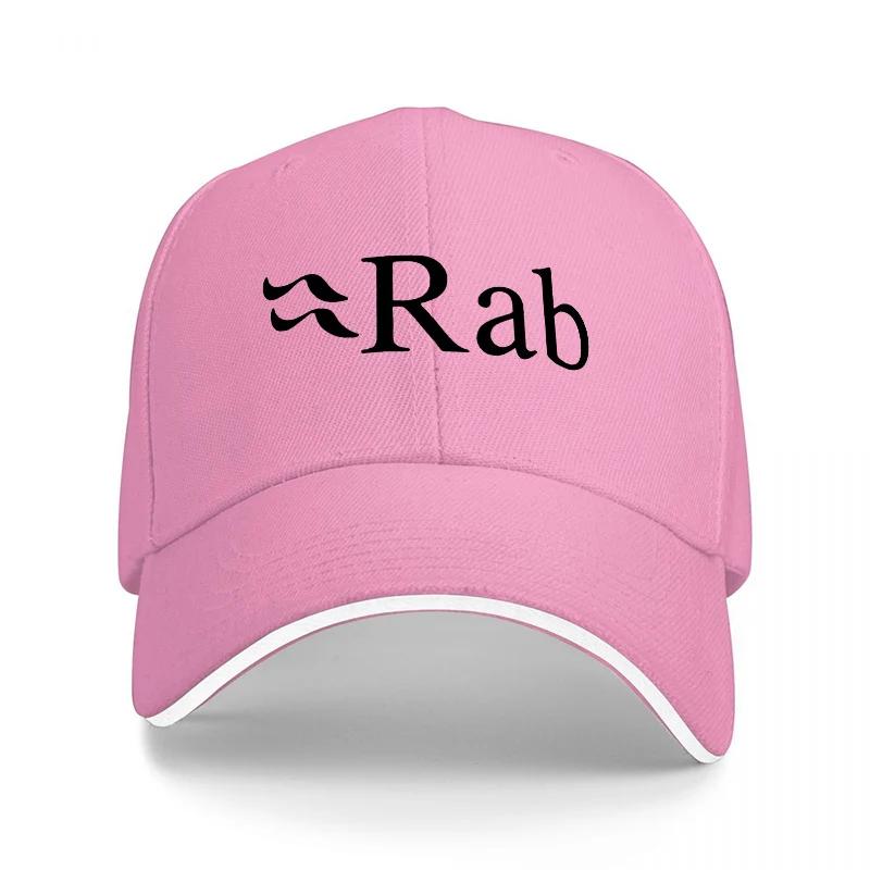 Casquette de baseball noire avec logo Rab brodé Coupe classique Chapeau réglable Design style Aventure en plein air pour hommes et femmes