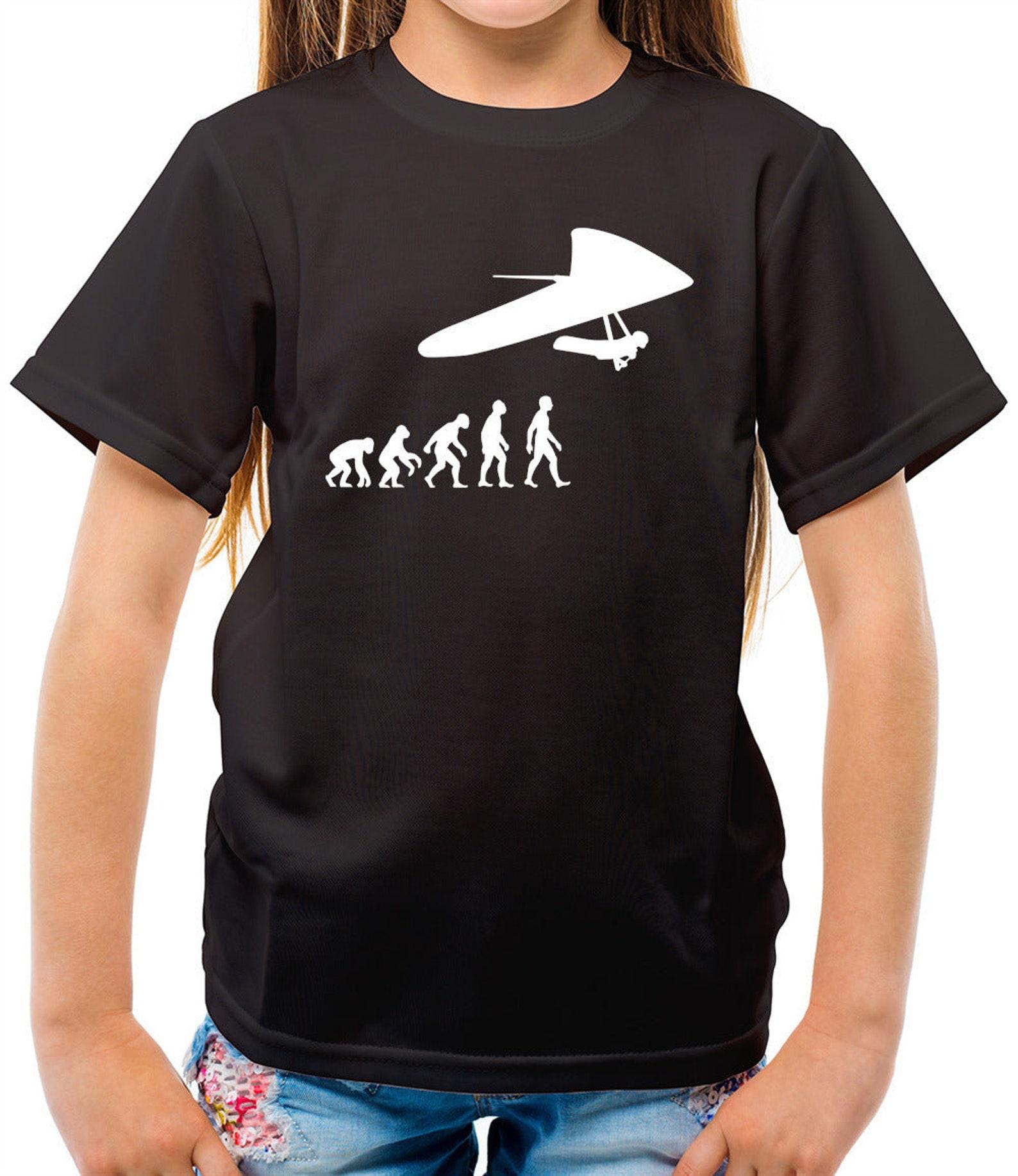 Evolution Of Man Hang Glider - Childrens / Kids Crewneck T-Shirt S