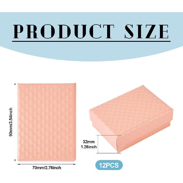 Cheriswelry 12 szt. Papierowe pudełko na prezent Boże Narodzenie Święto Dziękczynienia Urodziny Zaręczyny Pudełko na prezent Prostokątne etui na biżuterię 3,54"x2,76" na naszyjnik bransoletkę