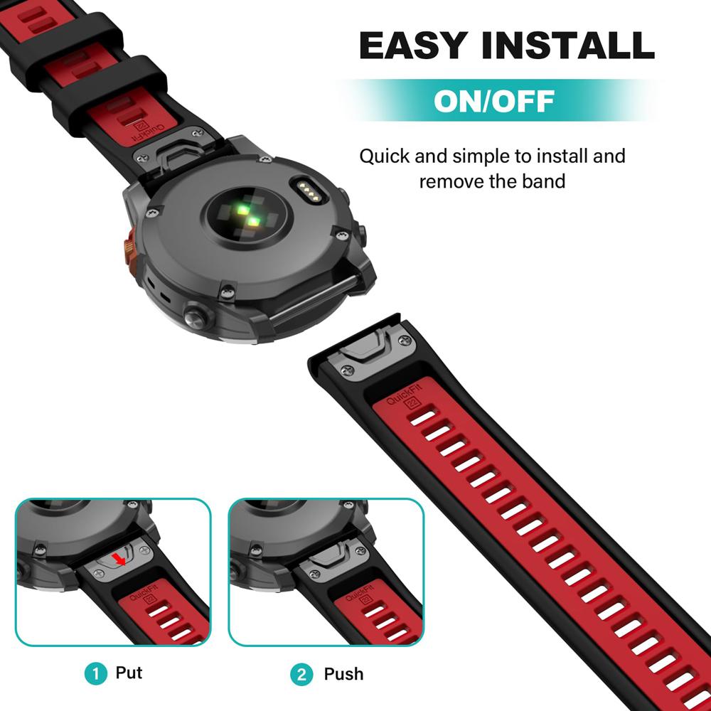 For Garmin Tactix 7 Pro Delta Descent/Quatix 7/6/5 Sapphire/7X Solar Strap Fenix 7X Silicone Correa 22mm 26mm Quickfit Watchband