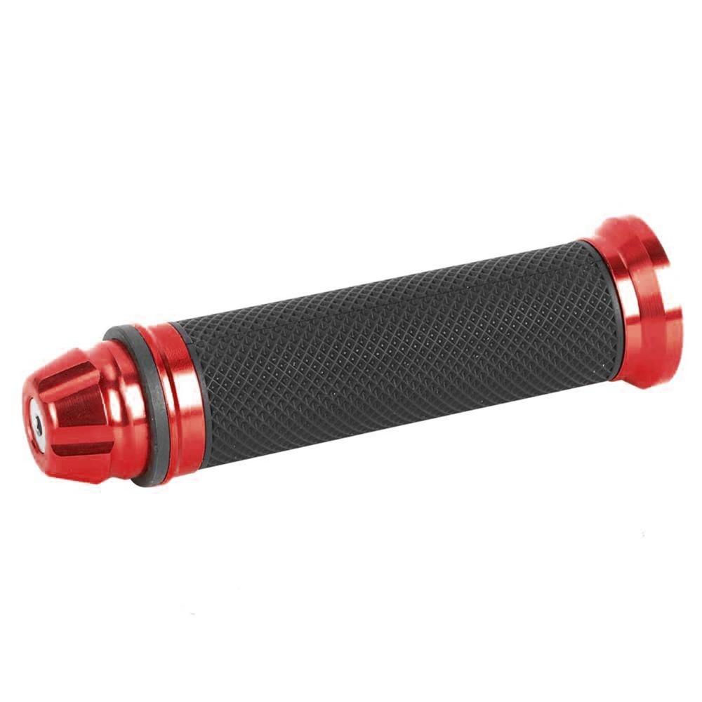 2PCS CNC Aluminum Motorcycle Handlebar Grips Rubber Material Rubber Handlebar Grips  For Street Bike