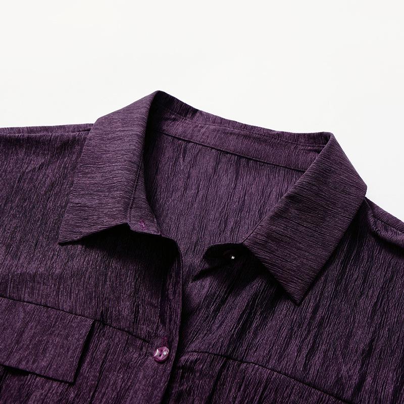 Completo Casual Estivo con Collo a Camicia 2026 per Mamme: Elegante Set Due Pezzi a Maniche Corte per Donne di Mezza Età