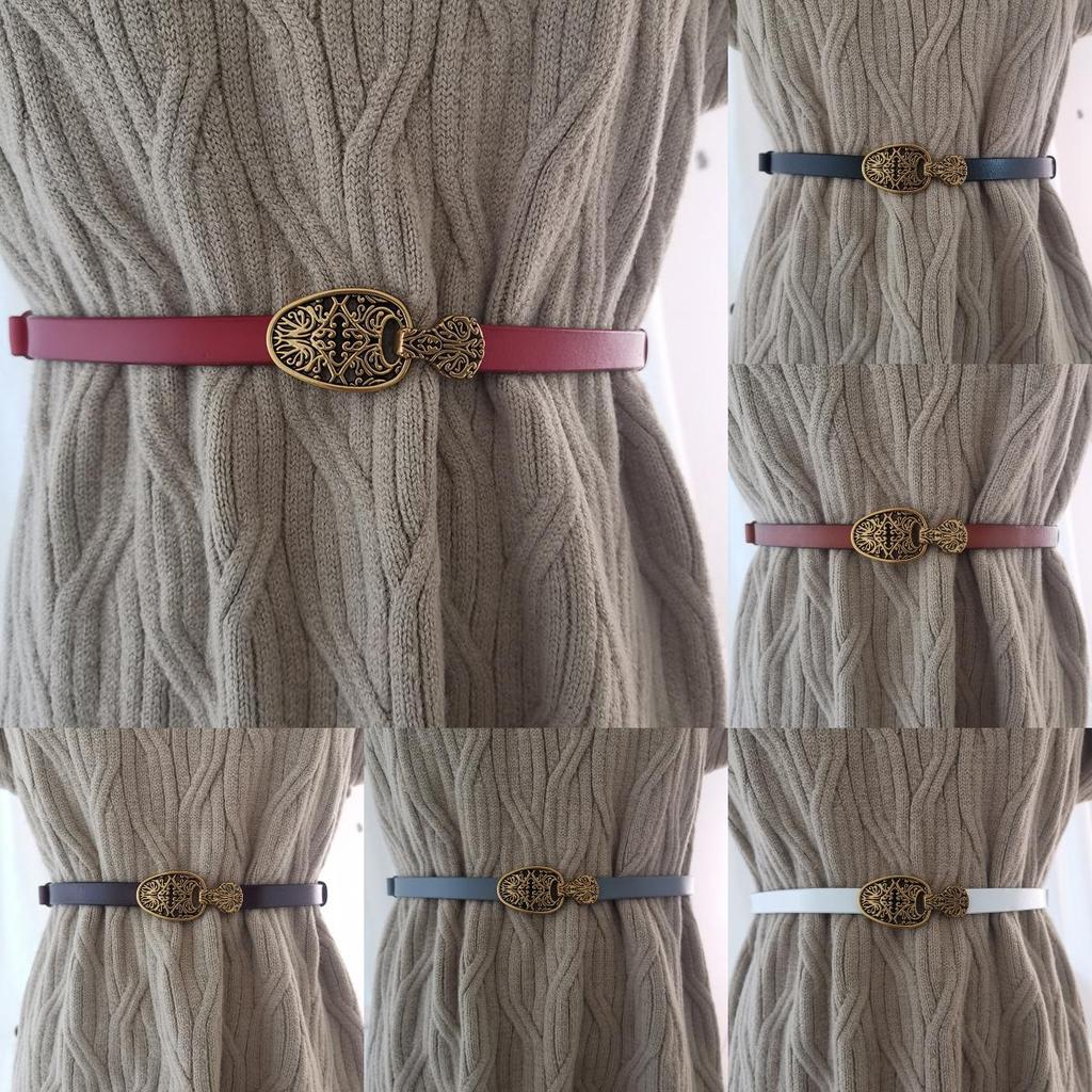 Waist Belt Leather Women Slim With Metal Clasp For Fashionable Outfits Casual
