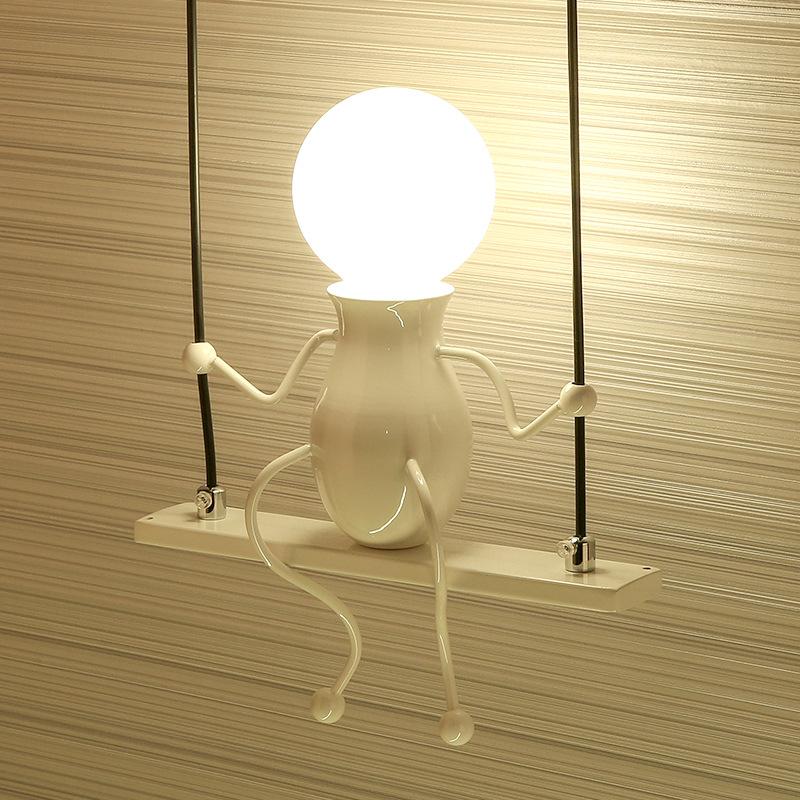 Swing Wall Light Creative Human-shaped Wall Lamp E27 AC powered for Bedroom Bedside Corridor Living Room Dining Room Entrance