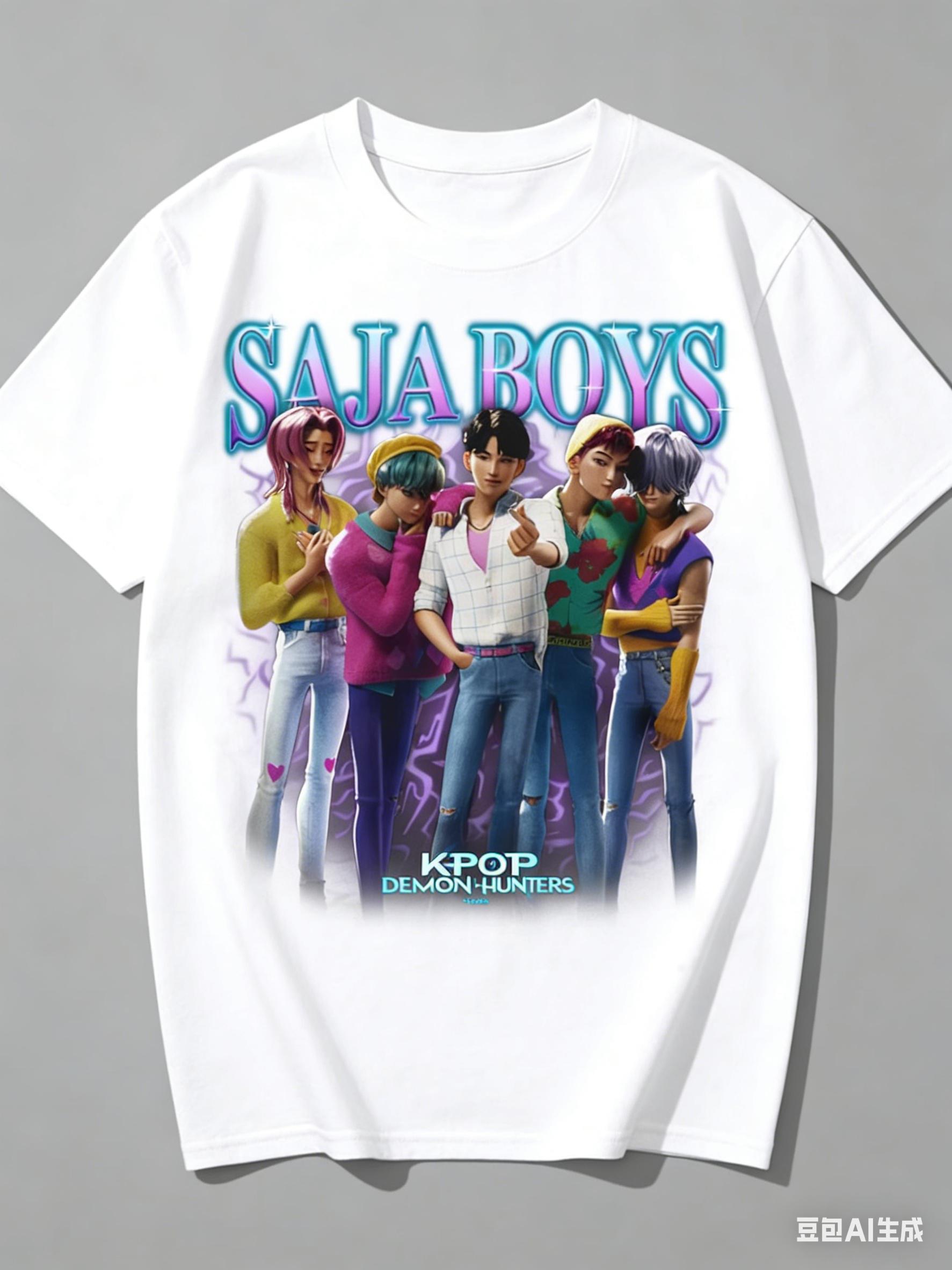 

KPop Demon Hunters Saja Boys TShirt Summer Mens and Womens Clothing Fashion High Quality Short Sleeved Tshirt New in Tops 4XL
