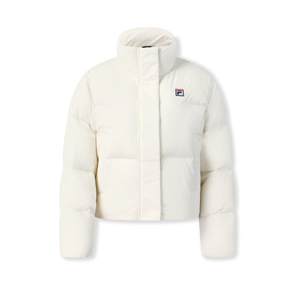 FILA Tennis Classic Minimalist Fashion Casual Sports Tennis Style Versatile Warm Short Goose Down Jacket Women jackets Jade-White A11W543925FWT