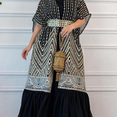 Conjunto de Dos Piezas con Chaleco Estampado Estilo Urbano de Manga Murciélago y Cinturón