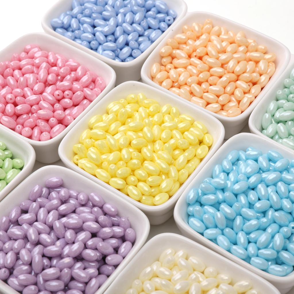 Domestic Glass Solid Color Cream Baked Paint Seed Beads for DIY 52 Pcs