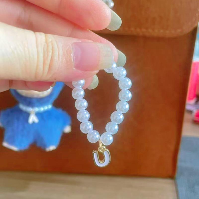 Mini Labubu 4th Gen Pearl Necklace with 26 Letter Pendant and Pendant Accessories for Doll Clothes