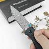 BM 535-3 Carbon Fiber Handle Folding Pocket Knife Damascus Steel Blade Utility Kitchen Knife Portable Household Fruit Knife