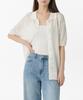Musinsa Standard Woman Women'S Linen Blend Scalloped Short Sleeve Cardigan [Ivory]