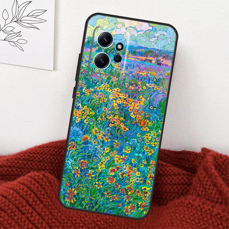 Buntes Blumenmalerei Kunstetui Für Xiaomi Redmi Note 13 9 10 11 12 14 15 Pro Plus Hülle Für Redmi 15 C 12C 13C 14C 10C