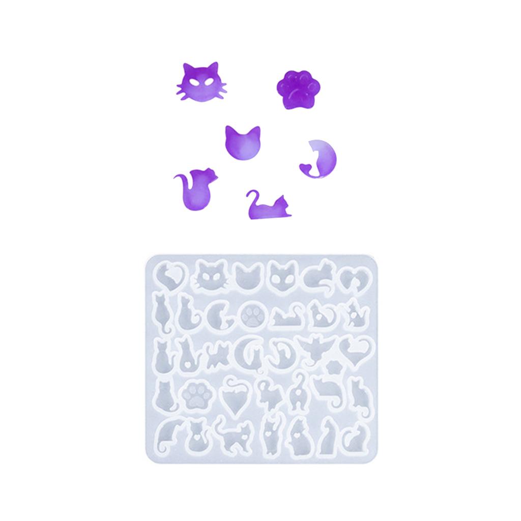 Fashionable Earring Lovely Cats Silicone Mould Set Accessory Portable for Stylish Jewelry Making Resin Casting Set