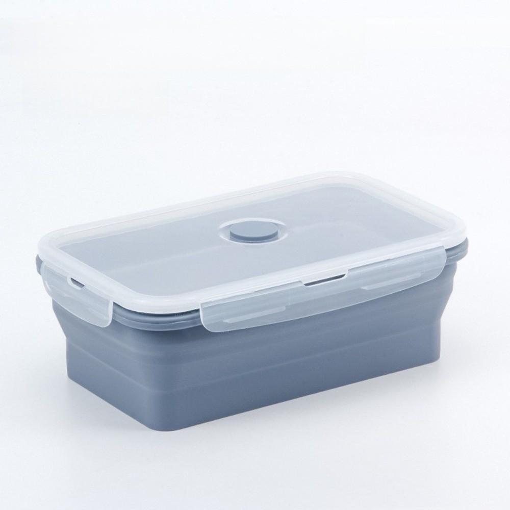 4pcs Rectangular Foldable Lunch Box Large Capacity Food Storage Container Silicone Lunch Box Adult