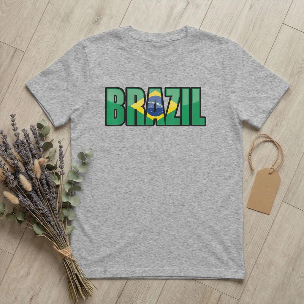 Unisex TShirts Brazilian Flag of Brazil BR Pride Casual Cotton Tees Short Sleeve Souvenir T Shirt Round Neck merchandise Plus Size