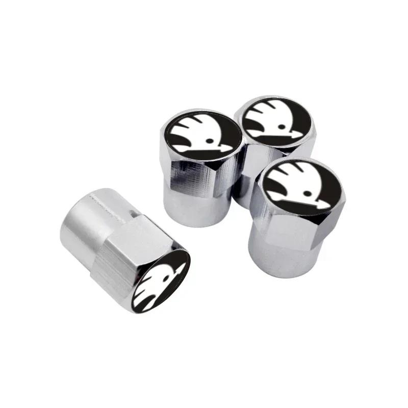 DPO3 Car Wheels Valve Stem Caps for Skoda Rapid Kodiak Kodiaq GT Octavia 3 Superb Yeti Fabia 1 Karoq Kamiq Tire Air Cover Accessories