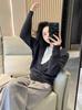 Korean Style Layered Knit Top - Women's Long Sleeve Wool Sweater, Casual Color Block Outerwear