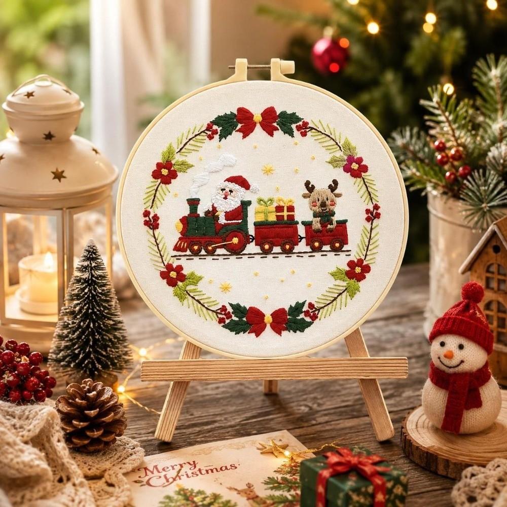 Santa Claus Christmas Embroidery Kit Handmade Xmas Embroidery Craft Set Christmas Gift