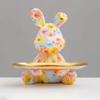 2025 New Graffiti Creativity Rabbit Figurine Bunny Ornament Home Decoration Animal Statue Storage Shelf Modern Room Sculpture