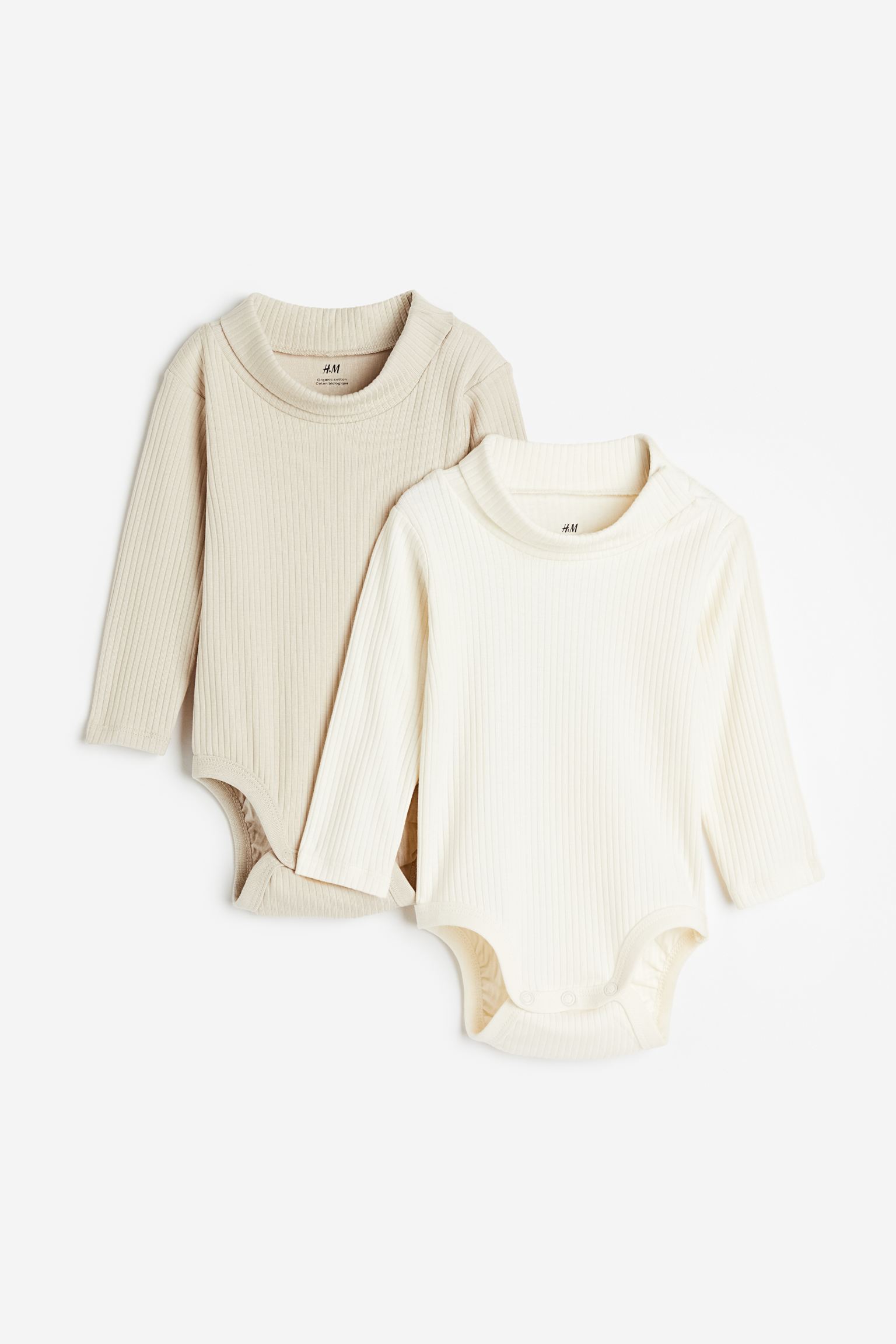 

2-pack ribbed polo-neck bodysuits