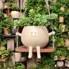 Cute Smiley Face Swing Succulent Pot – Creative Hanging Hydroponic Planter for Balcony Decoration