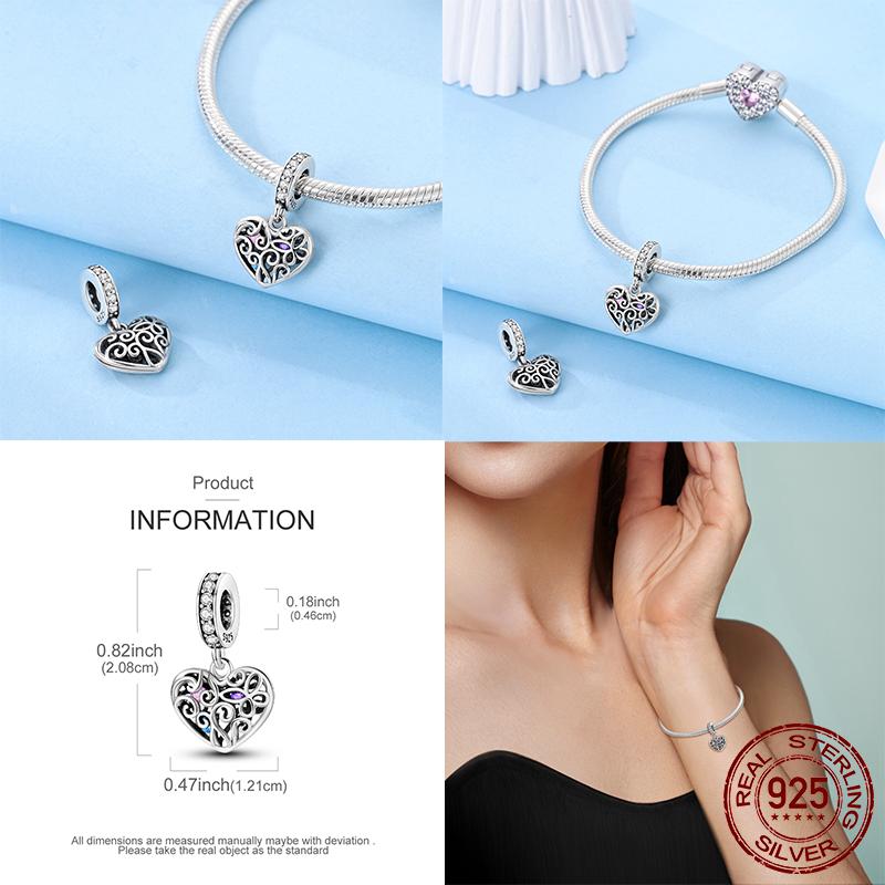 Original Hear Shape Dangle Chamrs 100% Copper Key And Lock Pendants Fit Bracelets Women Diy Jewelry Gift