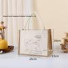 Hand-Painted Graffiti Canvas Tote Bag - Yellow Linen Logo Pattern