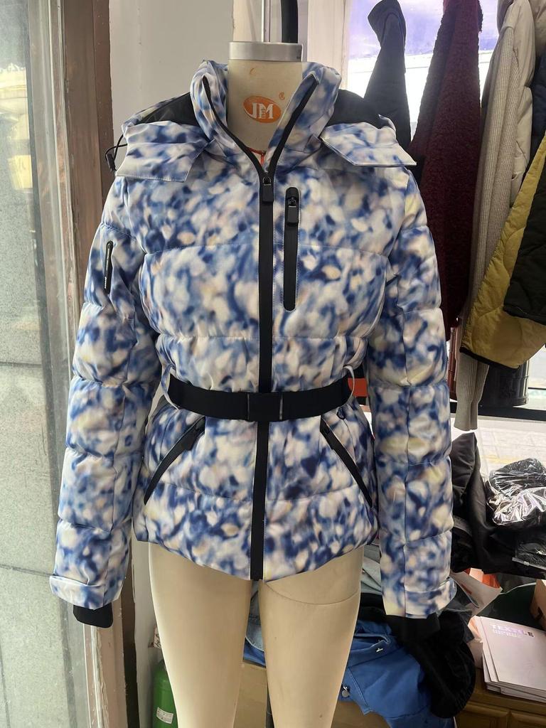 Ski Series Fashionable Waist-Cinching Down Cotton Padded Jacket