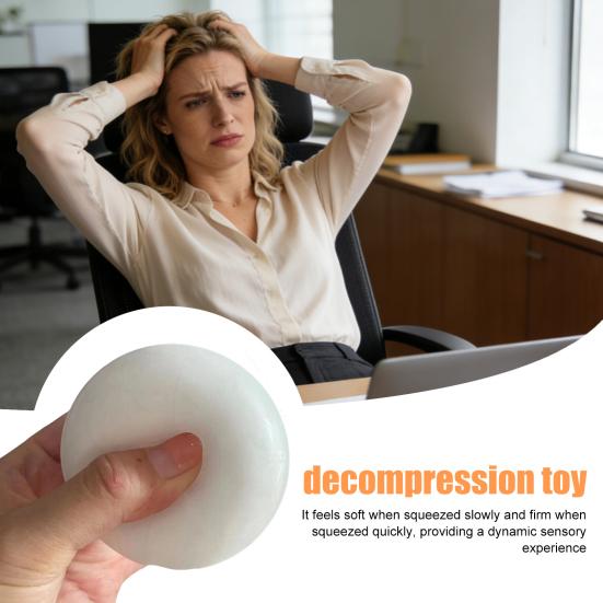Snowball Stress Relief Toy Decompression White Ball Squeeze Toy Soft Stretchy Stress Ball Sensory Pinch Fidget Toy Party