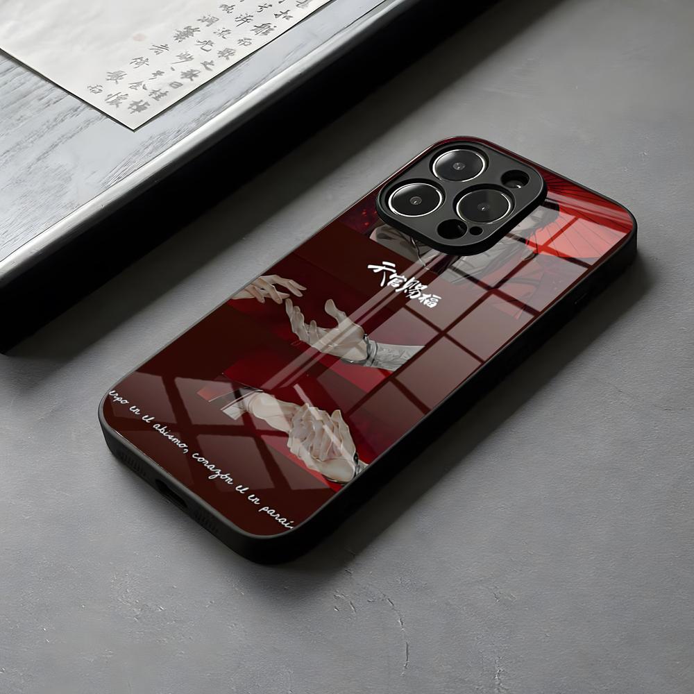 Tian Guan Ci Fu Phone Case Glass For IPhone 16 15 14 Pro Max 13 12 Mini Luminescent 11 X XS XR 8 Plus For Samsung S 25 24 23 22