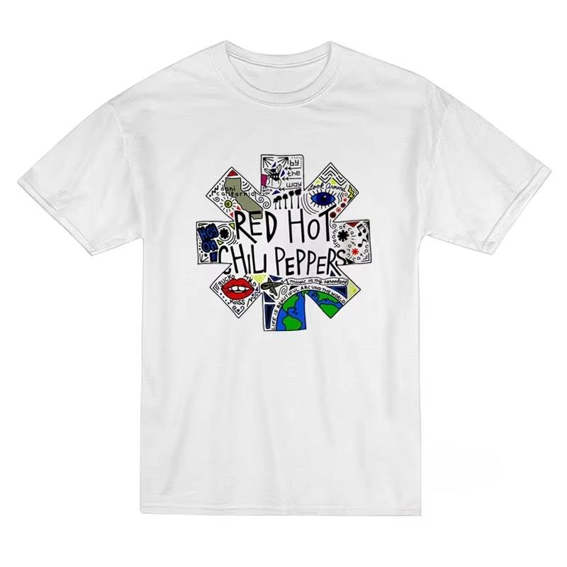 Red Hot Chili Peppers RHCP Band Shirt Unisex Cotton Y2k Popular Unisexs Clothing Womens Summer TShirt HighQuality Fans Gifts