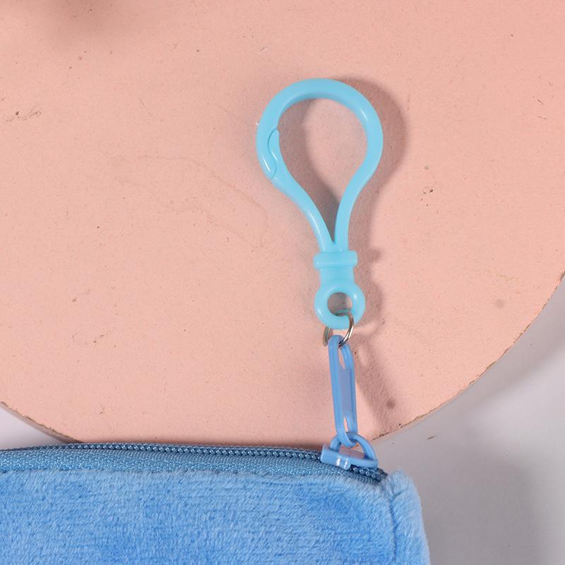 Cute Candy Color Plush Coin Purse Women Minimalist Square Change Pouch Wallet Headphone Bag Key Holder