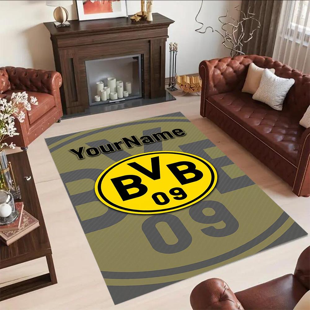 Borussia Dortmund Customize Your Name Carpet Design for Outdoor Study Room Living Rooms Kitchen Anti-slip Rug Decorate Offices Gift for Festivals