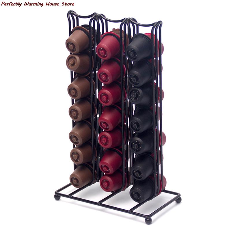 Coffee Capsule Holder Tower Stand For 42 Nespresso Capsules Storage Pod Holder