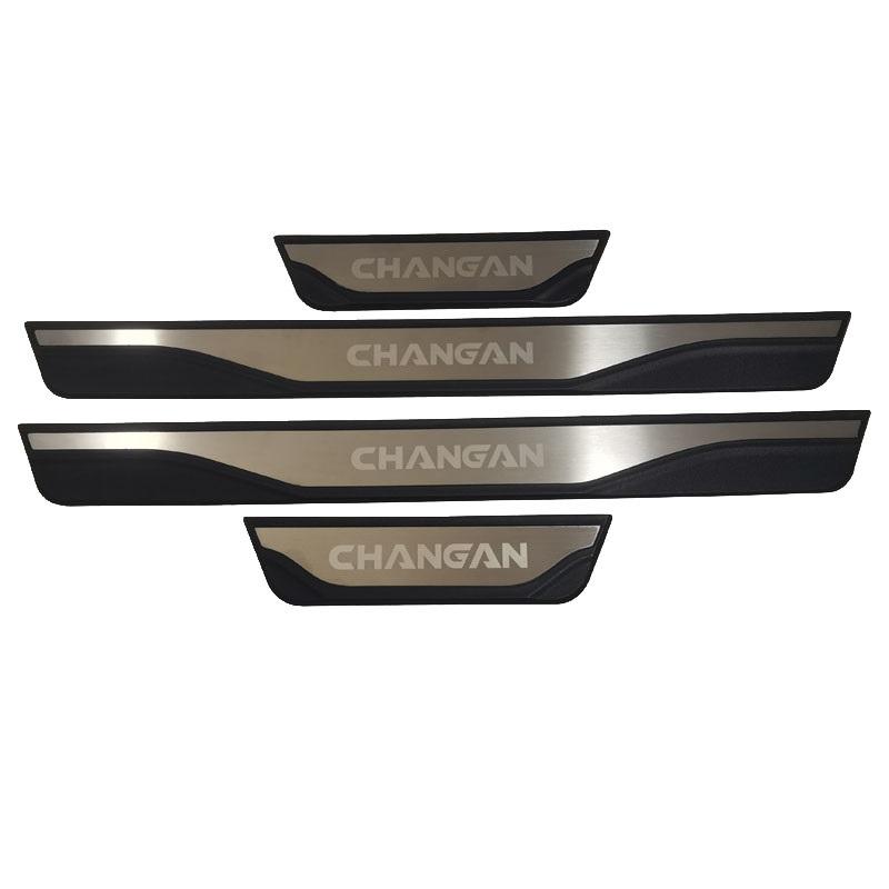 

For Changan Unis Uniz Q07 CS55 Plus 2025 Accessories Car Door Sill Protection Scuff Plate Pedal Threshold Trim Foot Mat Strips Steel Plastic
