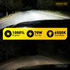 AUXITO 2Pcs Headlight LED H7 CANBUS 6500K White H7 Car LED High Low Beam With Cooling Fan Driving Lamp 12V Super Bright 30000LM